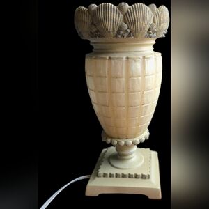 Illuminated Urn Table Lamp Base | Glowing Alabaster-Style Hollywood Regency Acct